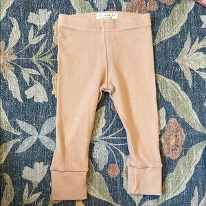 Tan Les Gamins ribbed Leggings with Cuffed Ankles